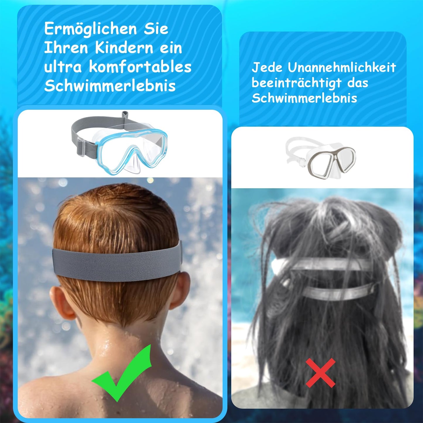 Vvinca Kids' diving goggles with fabric strap