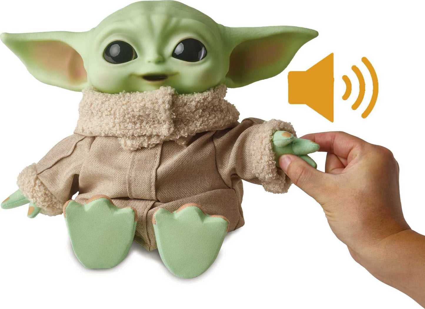 Mattel Disney Star Wars plush figure (approx. 28 cm) HBX33 - "The Child" from "The Mandalorian", for collecting with carrying bag, for fans ages 3 and up.