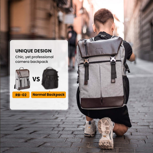 TARION camera backpack waterproof DSLR camera bag Certified protection class: IPX5 Waterproof camera backpack with rain cover for women and men.