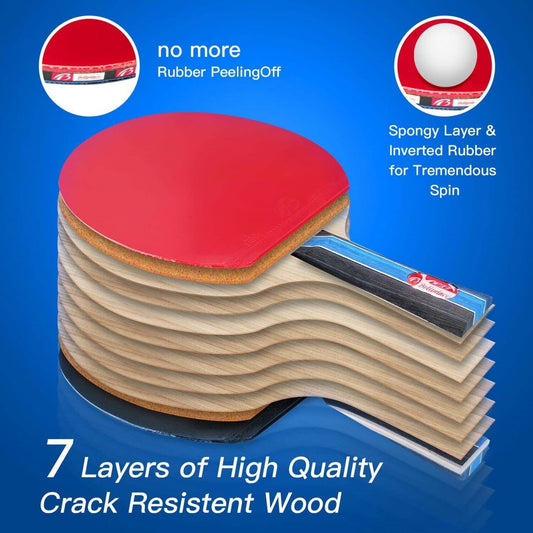 Baozun Table Tennis Racket Set, Table Tennis Set with 2 rackets, 3 balls, Extendable table tennis net, and bag.