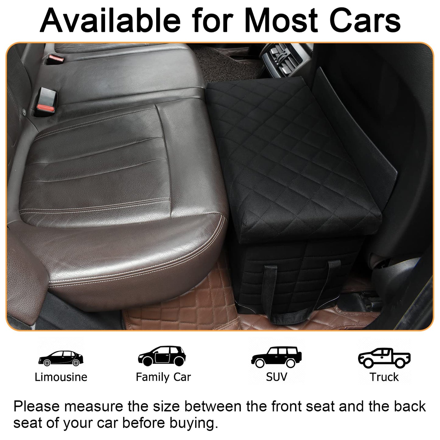 GOYJOY Dog Seat Extender for SUV, Truck, Sedan, front and back seat extension with storage, can hold up to 90kg, for large, small, medium pets.