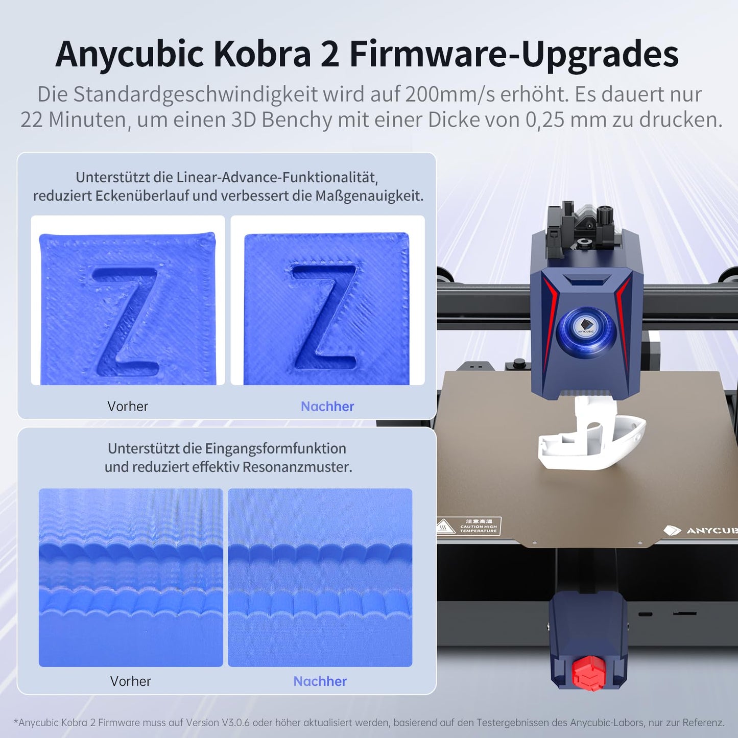 Anycubic Kobra 2 3D Printer, 6 times faster, LeviQ 2.0 Auto-Leveling, beginner-friendly, print size 220 * 220 * 250mm.