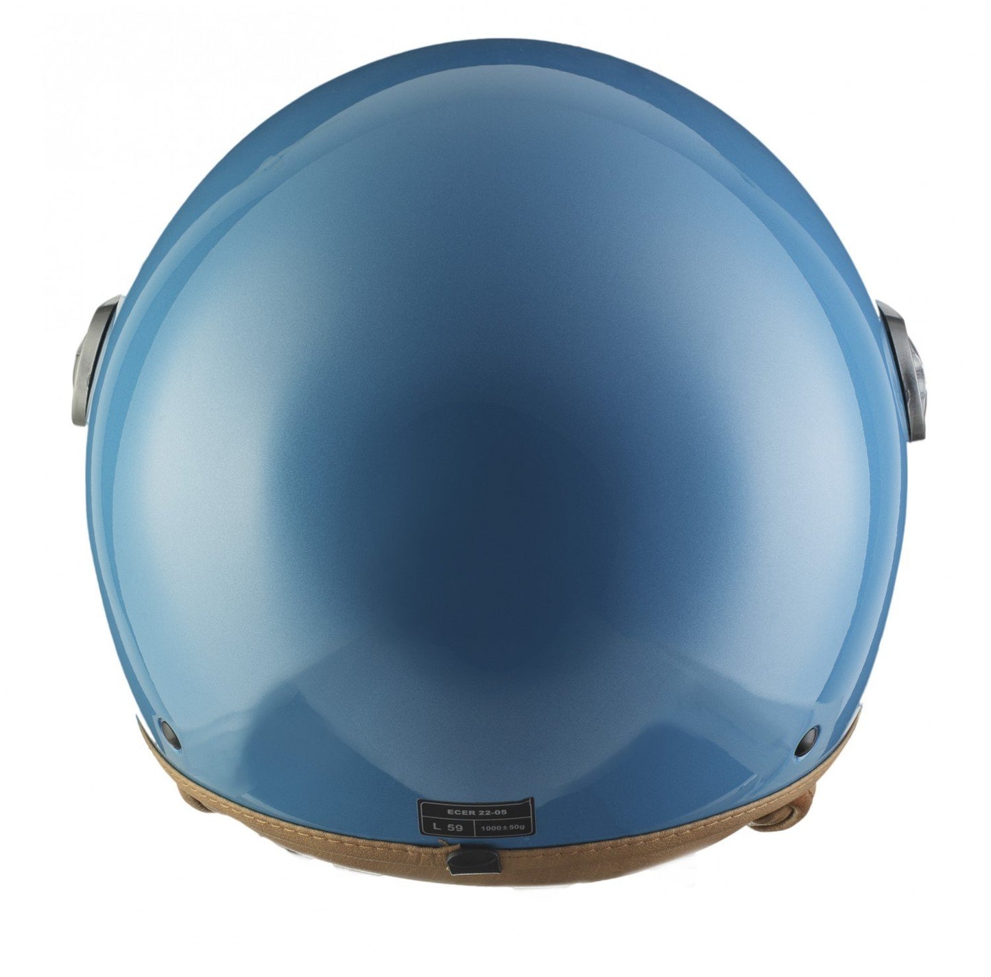 SOXON® SP-325 Mono "Crystal Blue" · Jet helmet · Motorcycle helmet Scooter helmet Moped helmet Chopper Retro Vespa Vintage Pilot Biker · ECE 22.05 visor Quick release bag S (55-56cm)