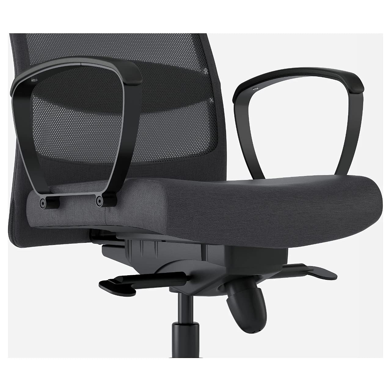 IKEA swivel chair Markus ergonomic office chair with adjustable tilt and head/armrests - Vissle dark gray - Medium-sized