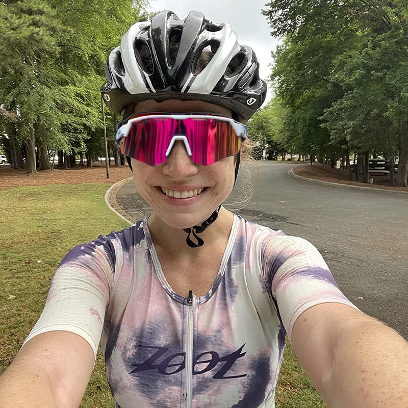 ROCKBROS Polarized Cycling Glasses with 4 Interchangeable Lenses Sunglasses Sports Glasses for Men and Women