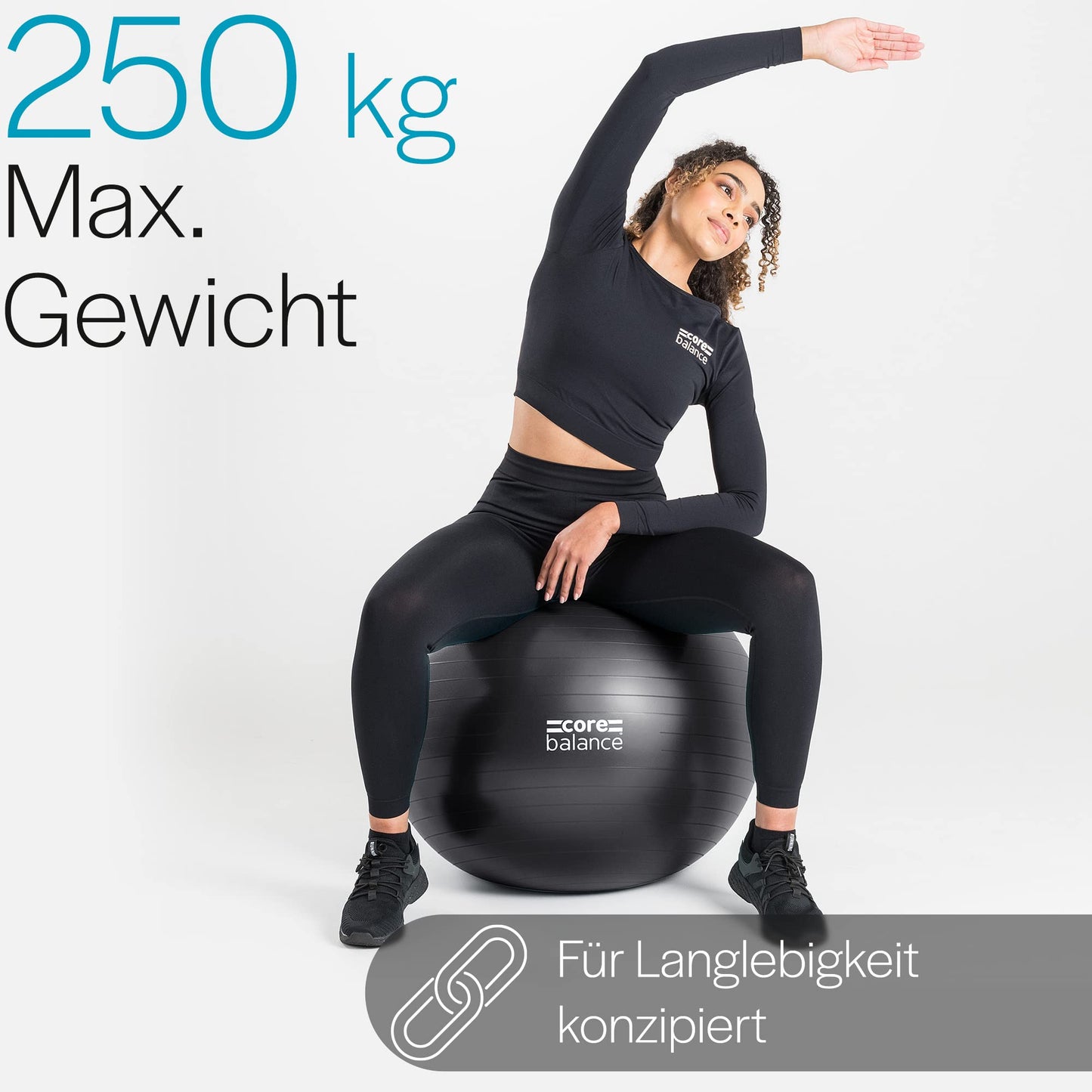 Core Balance, burst-resistant exercise ball - for fitness yoga pregnancy - 55cm 65cm 75cm 85cm - includes air pump