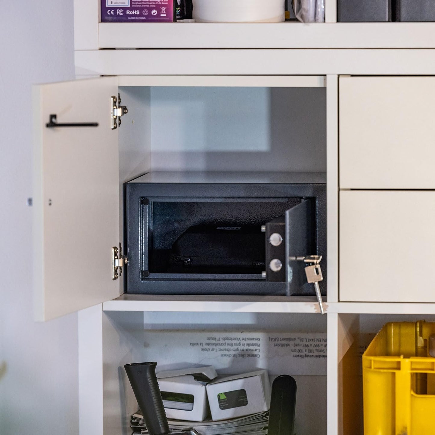 HMF 49200-11 Safe safe with key, furniture safe | 31 x 20 x 20 cm | Anthracite