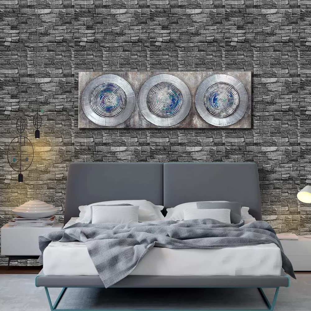 Honeyhouse 10Pcs 3D Wall Panels Self-Adhesive Wallpaper Brick, Wall Cladding Stone Effect DIY Waterproof Self-Adhesive Wall Stickers for Kitchen, Kids Room, Living Room