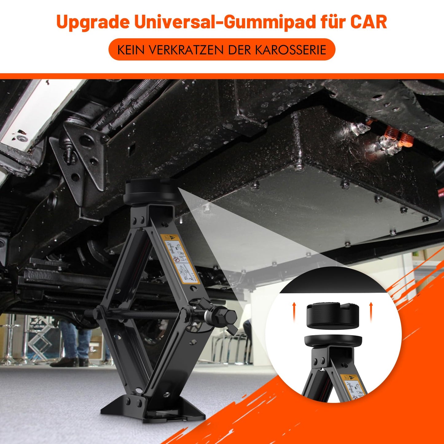 IMAYCC Jack 2.5T/2500kg, Universal scissor jack for car with rubber pad, Portable jack with lug wrench, Car emergency kit for SUV MPV, Ideal for maintenance and repair.