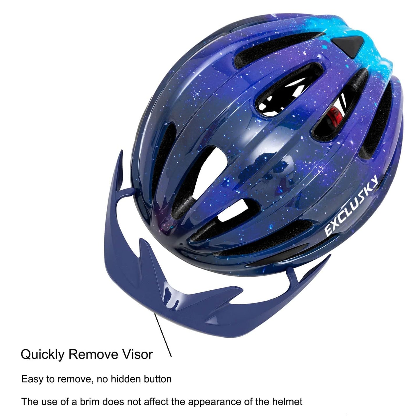 Exclusky kids bike helmet boys 50-57CM kids bike helmet with light kids bike helmet with visor bike helmet girls multiple ventilation helmet kids 5-13 years