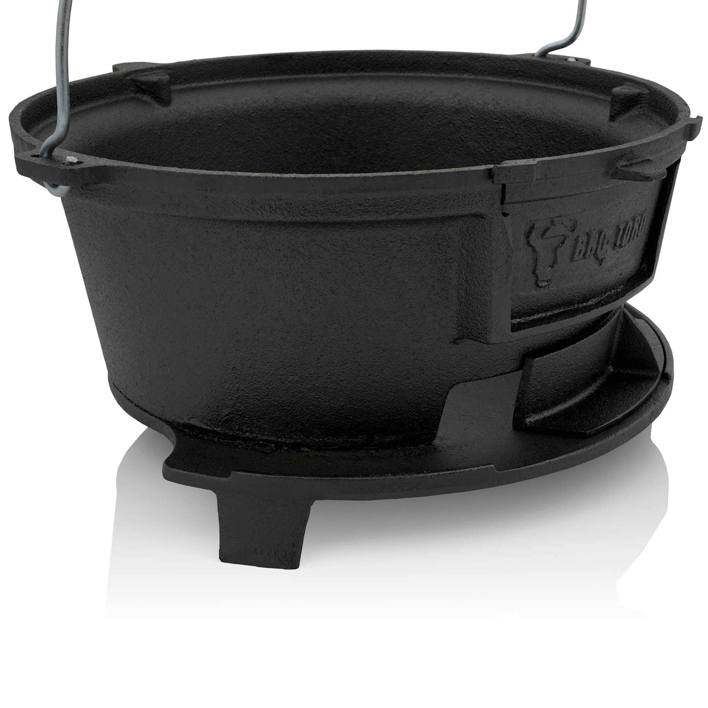 BBQ-Toro cast iron grill pot with grill grate | (W) 32 x (D) 33 x (H) 18 cm | Hibachi style grill with grate lifter | Charcoal camping grill, cast iron fire pot, BBQ grill, Dutch oven station