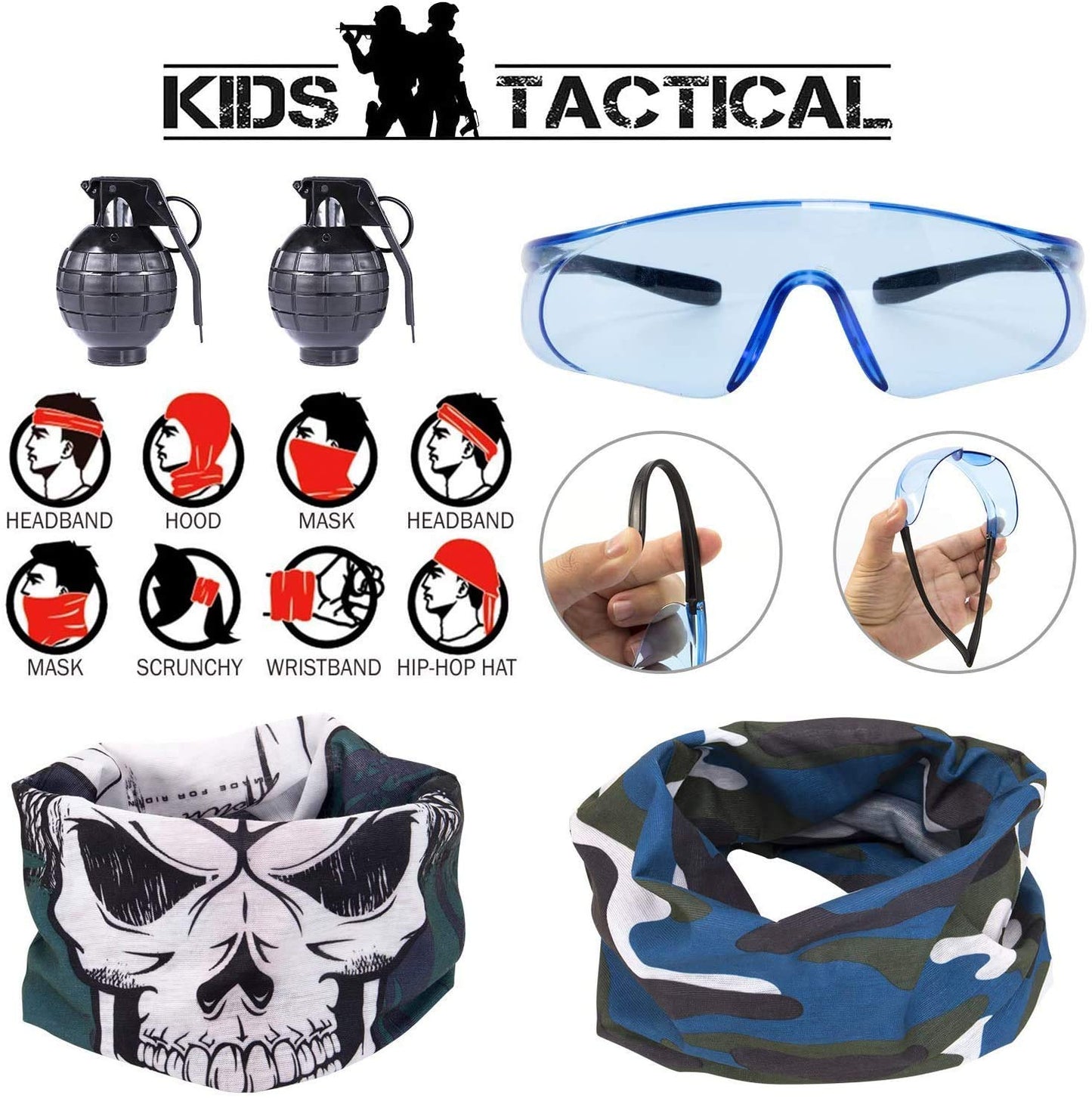 INNOCHEER Tactical Vest 2 Pack for Kids, Tactical Jacket Kit with 80 Darts, 2 Goggles, 2 Quick Reload Clips, 2 Masks, and 2 Wristbands.