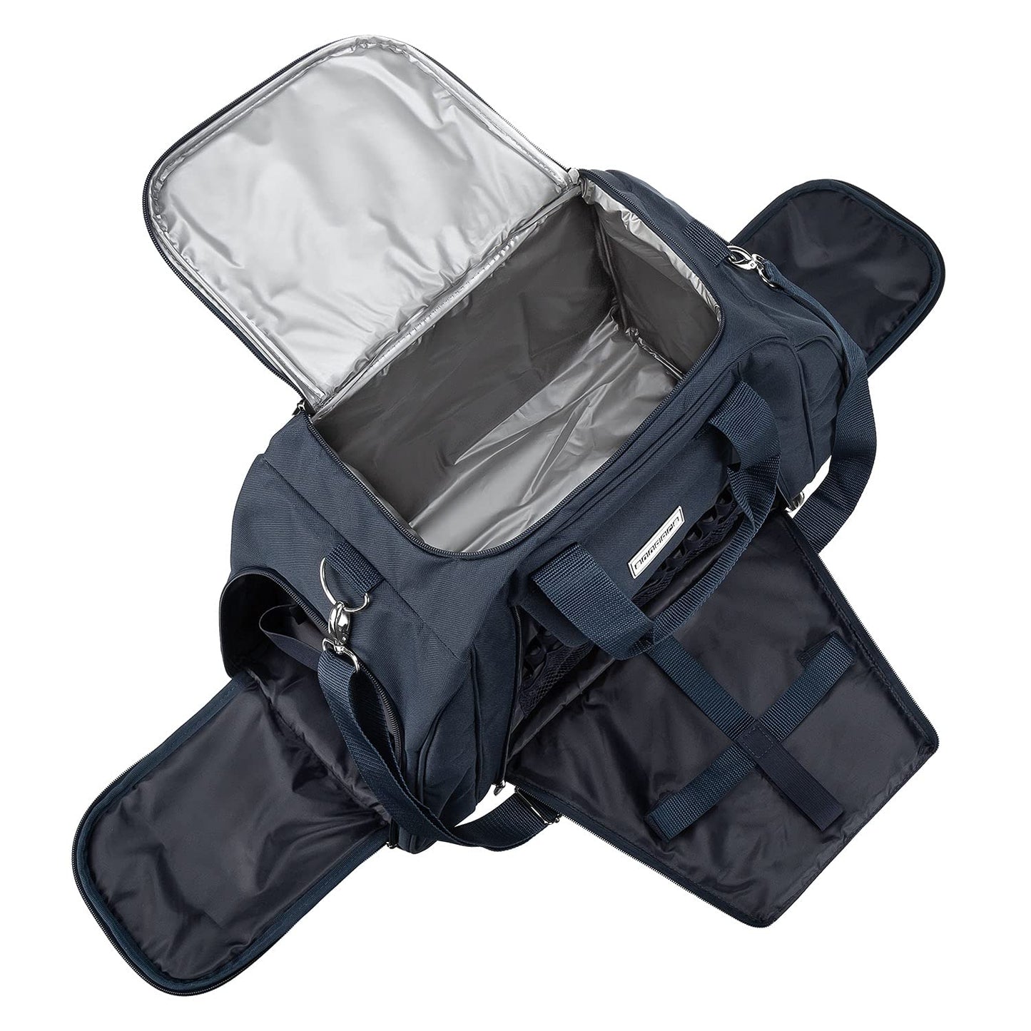 anndora picnic bag with cooling compartment navy blue white striped 29 pieces 4 persons