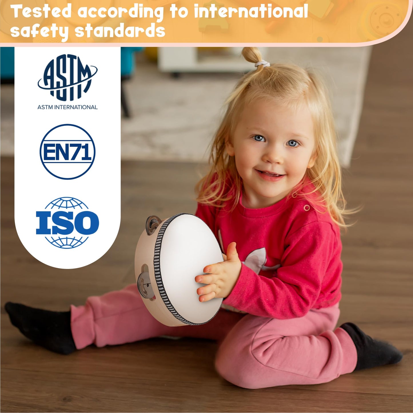 Stoie's musical instruments for children aged 3 and up - wooden Montessori instruments, baby claves, drum musical toys.