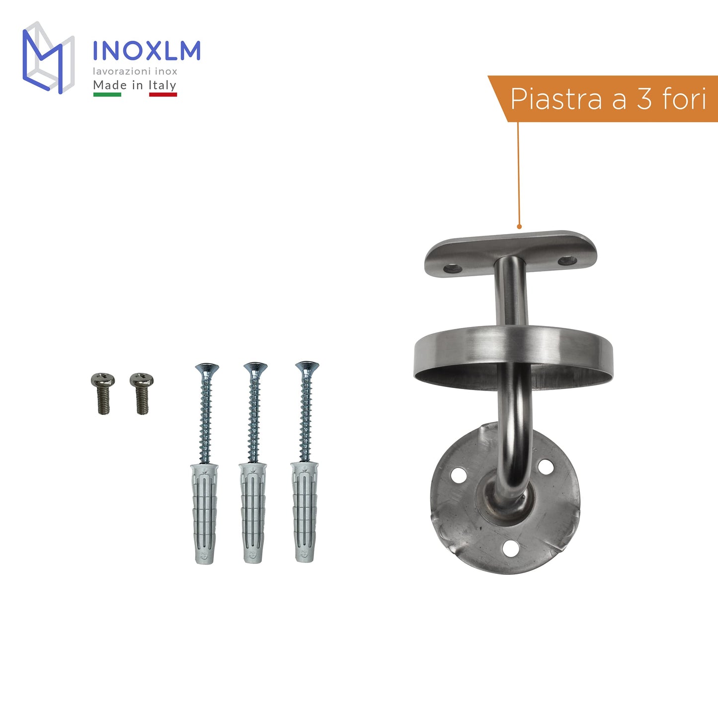 INOXLM Stainless Steel Handrail โ 33.7mm Staircase railing Stainless Steel AISI 304 with Satin Finish, Staircase railing Made in Italy, Stainless Steel Handrail DIY, Ideal staircase railing for interior and exterior (160 cm)
