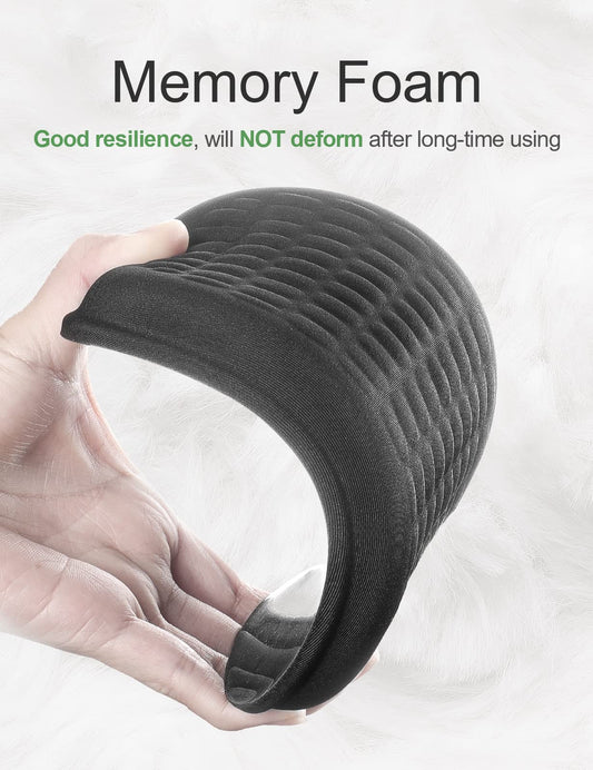 Vaydeer Wrist Rest Pad - Ergonomic elbow protector with gel armrest for desk, memory foam armrest support for office, gaming, computer, laptop, Mac - Black, 1 pair