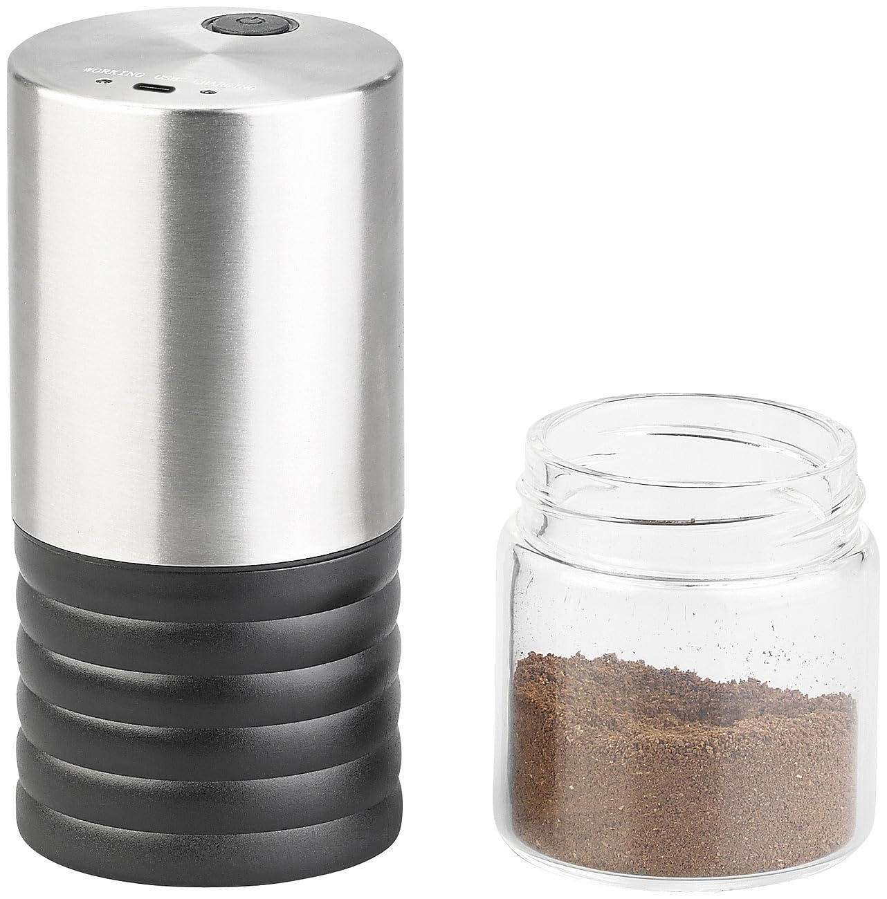 Rosenstein & Söhne Coffee Grinder 12V: Electric battery-powered coffee grinder with ceramic burr, USB charging port (electric small, Mini electric, ceramic burr)