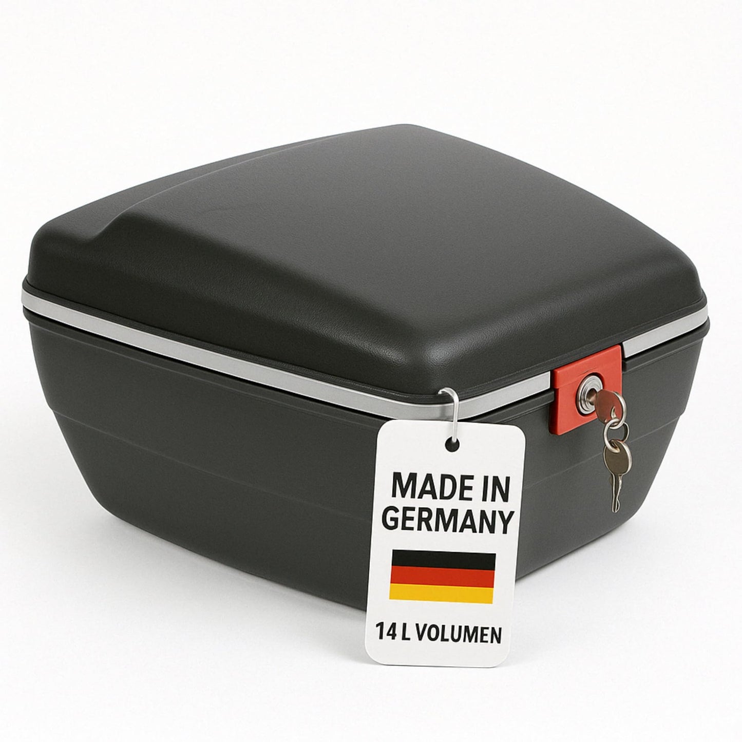 Thiru Touring-Treasure Bike Case 14L - lockable waterproof bike box for luggage rack - theft-proof hard shell with universal mount for e-bike, trekking & city bike - Made in Germany