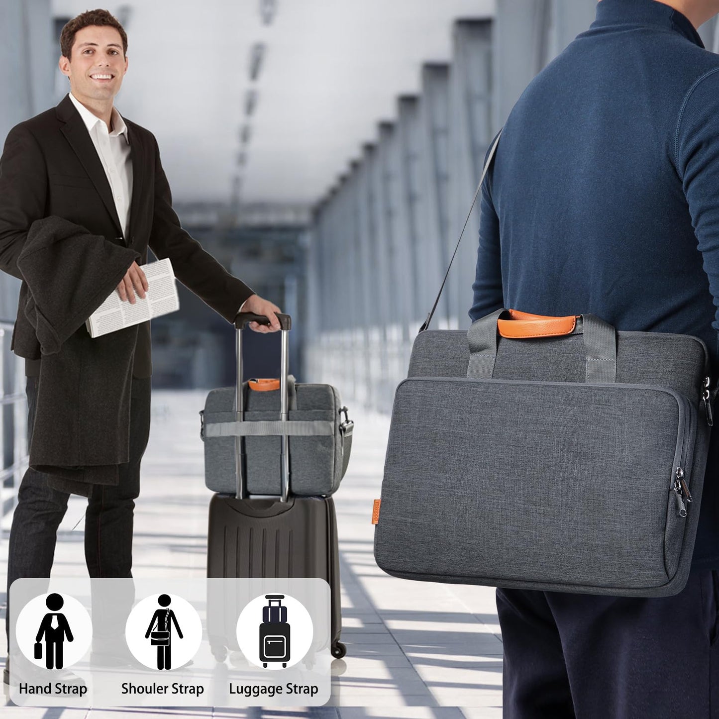 Laptop bag Laptop briefcase Fits up to 15 15.6 16 inch laptop Expandable waterproof shoulder bag Messenger bag Tote bag Notebook bag PC computer bag