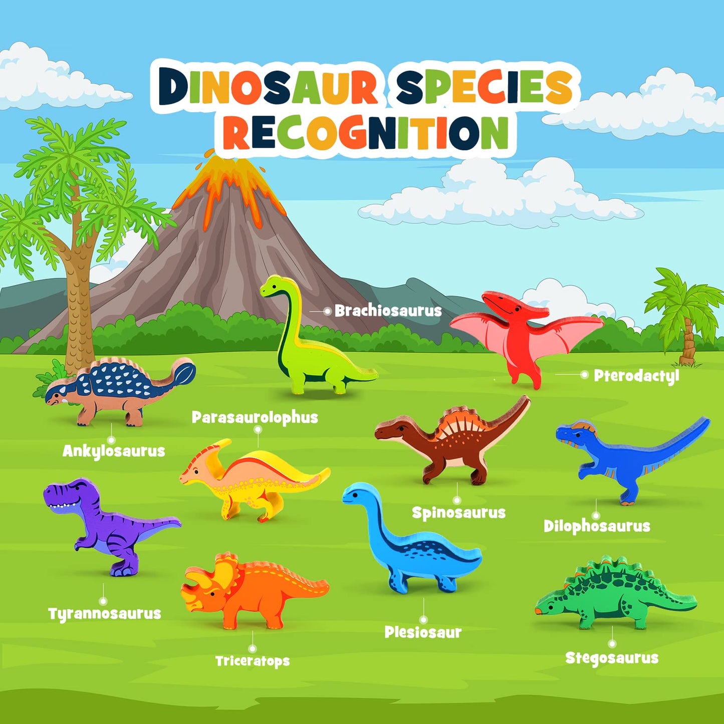 DejaNard Montessori toy for 3 4 5 6 year old Dino Boy Stack Stones Kids Toy - Christmas Gift Girl 3-7 years Games Motor Skills Toy