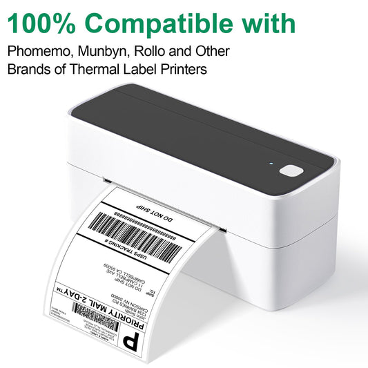 Phomemo labels 4x6 1000 labels/stack, Shipping labels compatible with MUNBYN, Phomemo, Polono label printers, BPA-free thermal labels adhesive for DHL, UPS, DPD-100 x 150 mm