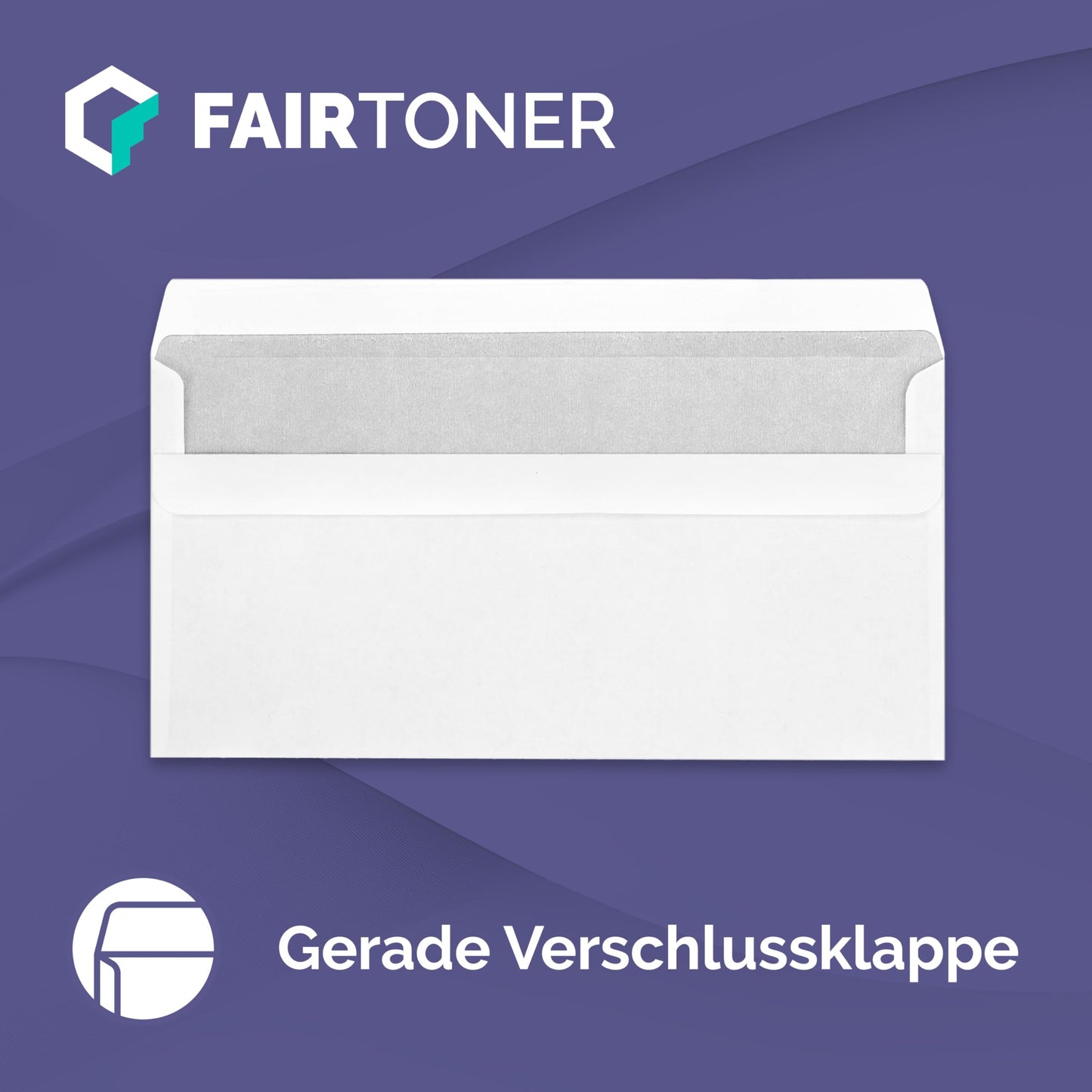 FairToner DL envelopes with window (1,000 pieces) self-adhesive, window envelopes 22 x 11 cm white