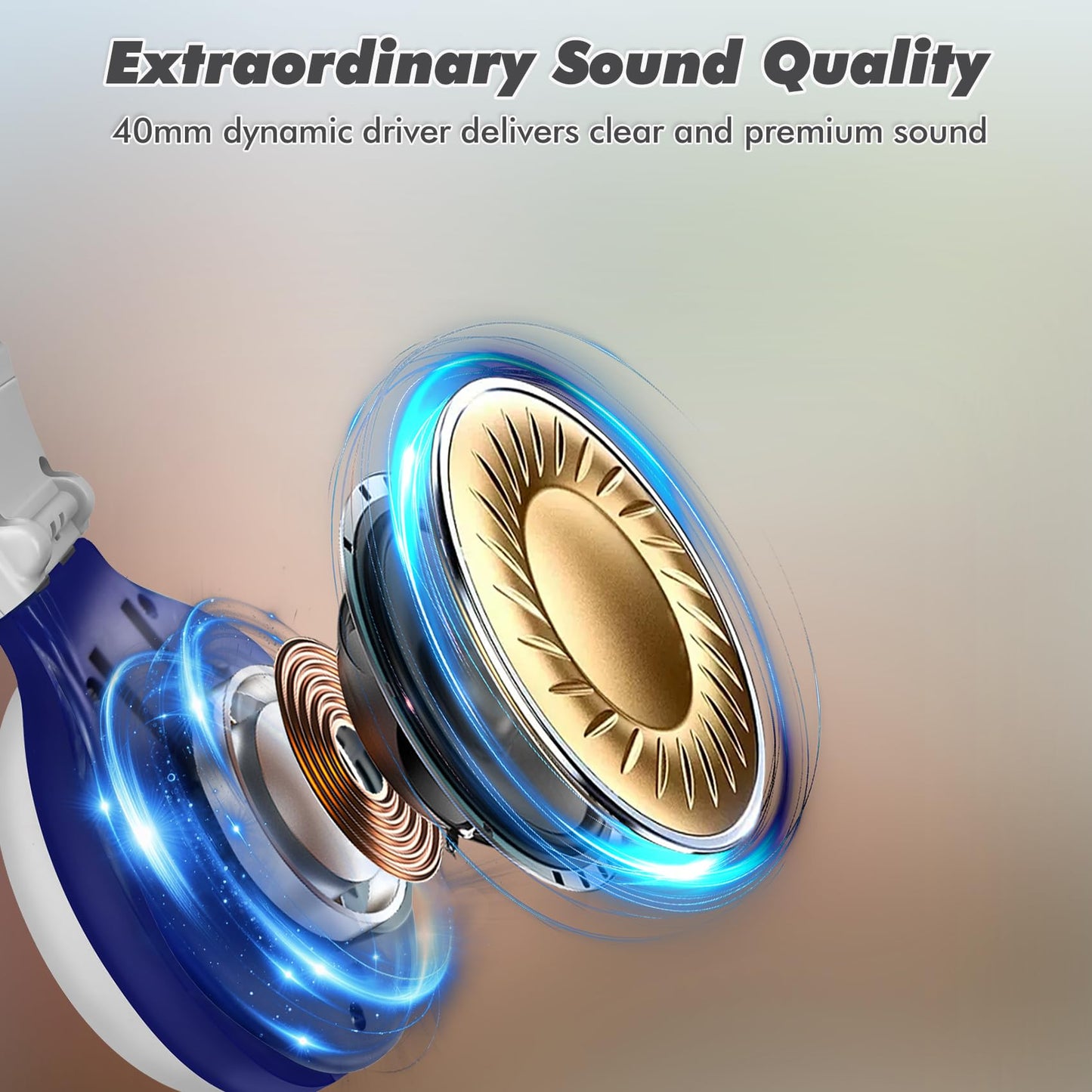 SIMOLIO Kids Bluetooth Headphones, Wireless Headphones with Volume Control, Portable & Foldable Headphones with Hard Case for Boys Teens Teenagers for Travel/Flight - Gray