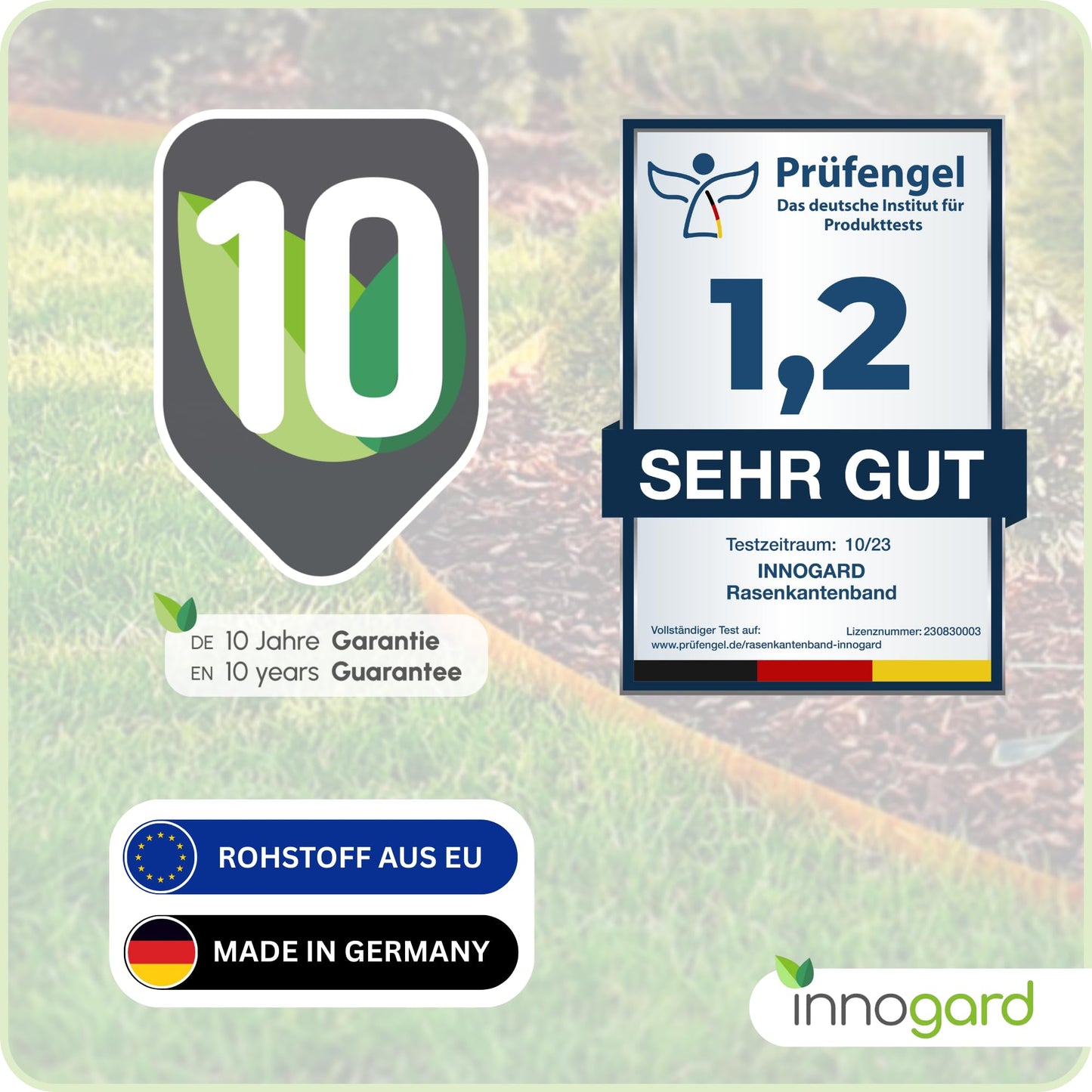 innogard lawn edge Corten steel L10m H25cm - Flexible bed edging 1 mm thick lawn edging tape for garden bed bordering bed edging