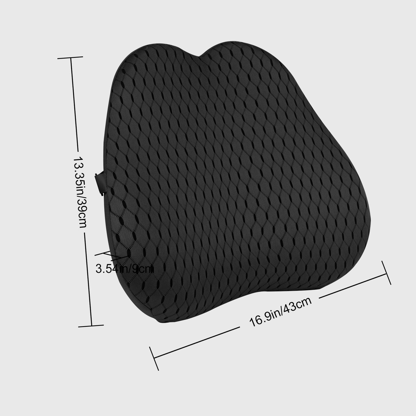 Livtribe lumbar cushion, memory foam back pillow for car, ergonomic lumbar support pillow for office chair, car seat, wheelchair (black)