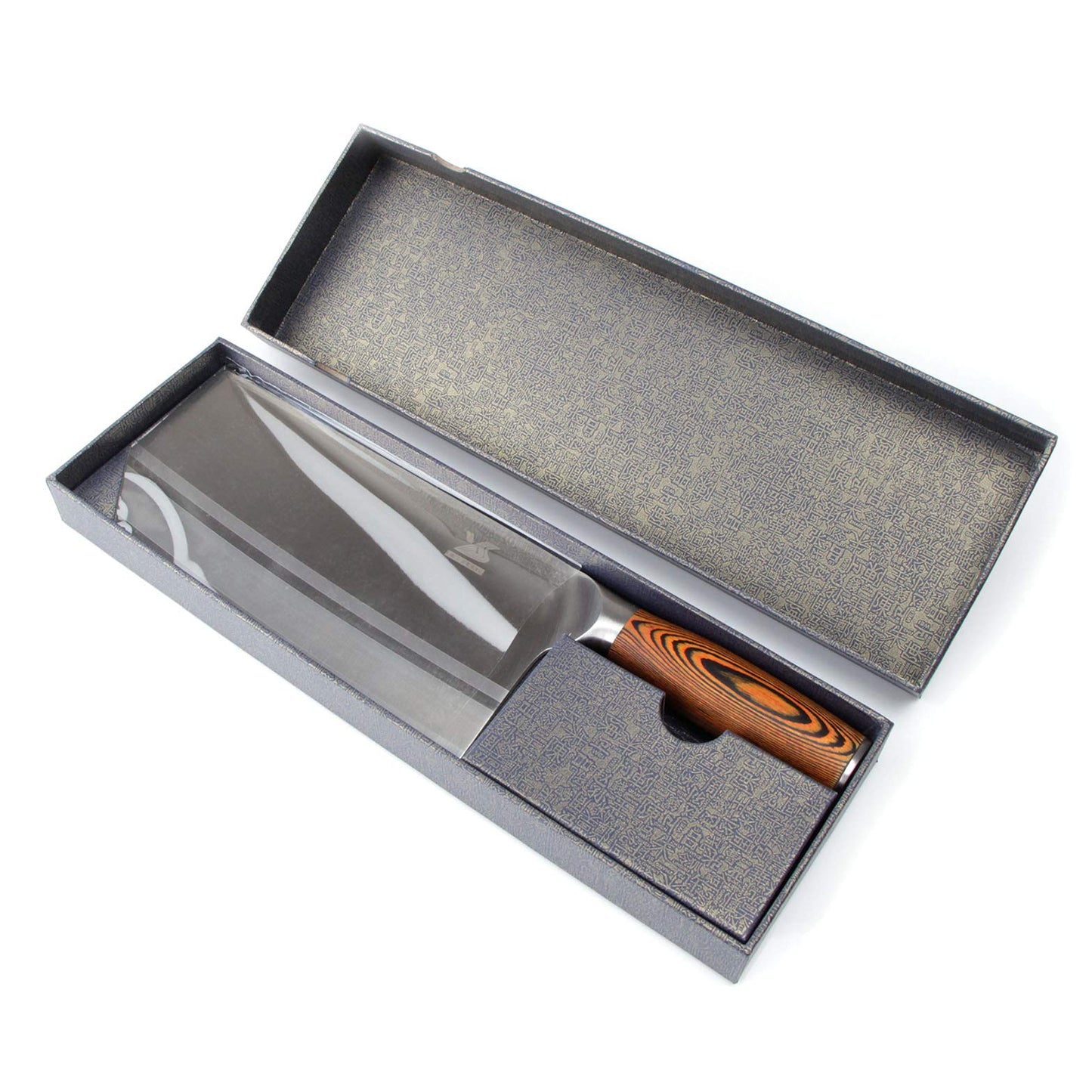 MSY BIGSUNNY cleaver Chinese chef knife, blade length 20.5cm, large blade, high carbon steel, wood handle color.