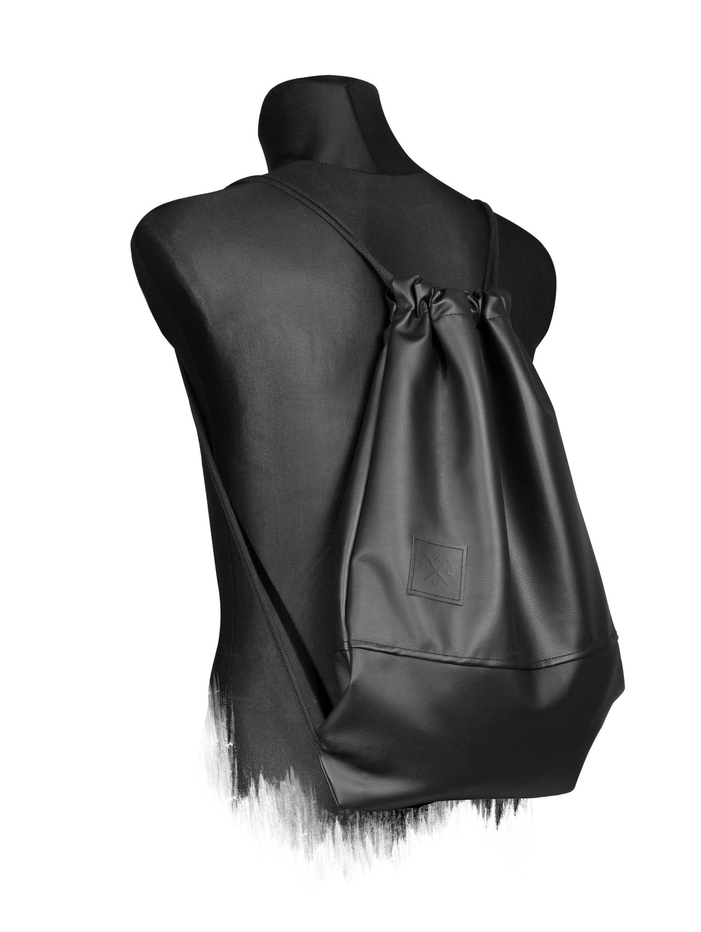 Manufaktur13 Black Out Sports Bag - Faux leather backpack gym bag sports bag M13