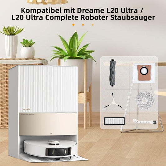 Alloytool 24-piece accessory set for Dreame L20 Ultra / L20 Ultra Complete robot vacuum, replacement parts include 1 main brush, 4 filters, 6 mopping cloths, 6 dust bags, 6 side brushes, 1 cleaning brush.