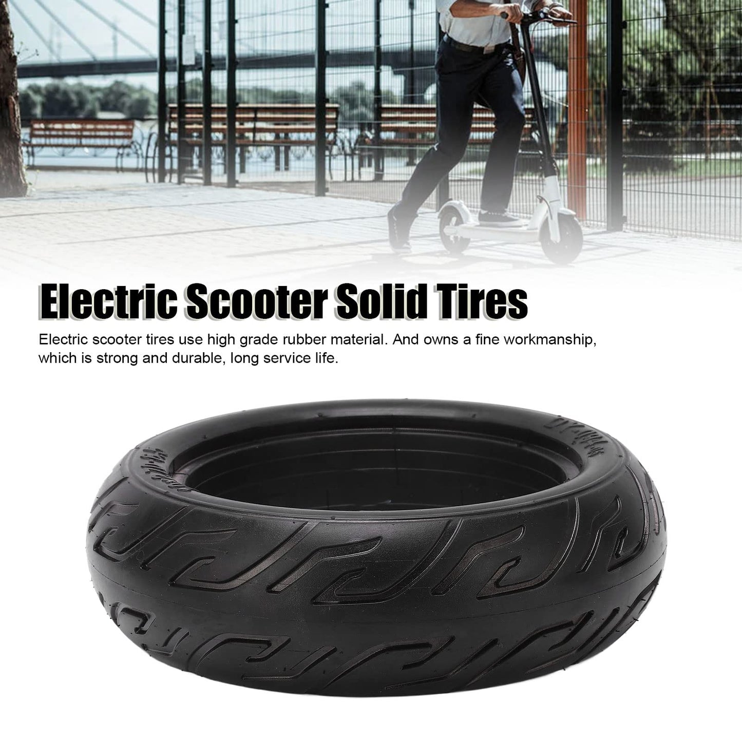 SUNGOOYUE 10x2.70-6.5 Solid Rubber Tire for Electric Scooter, Off-road Racing, Explosion-proof Scooter, Essential Tire Replacement.