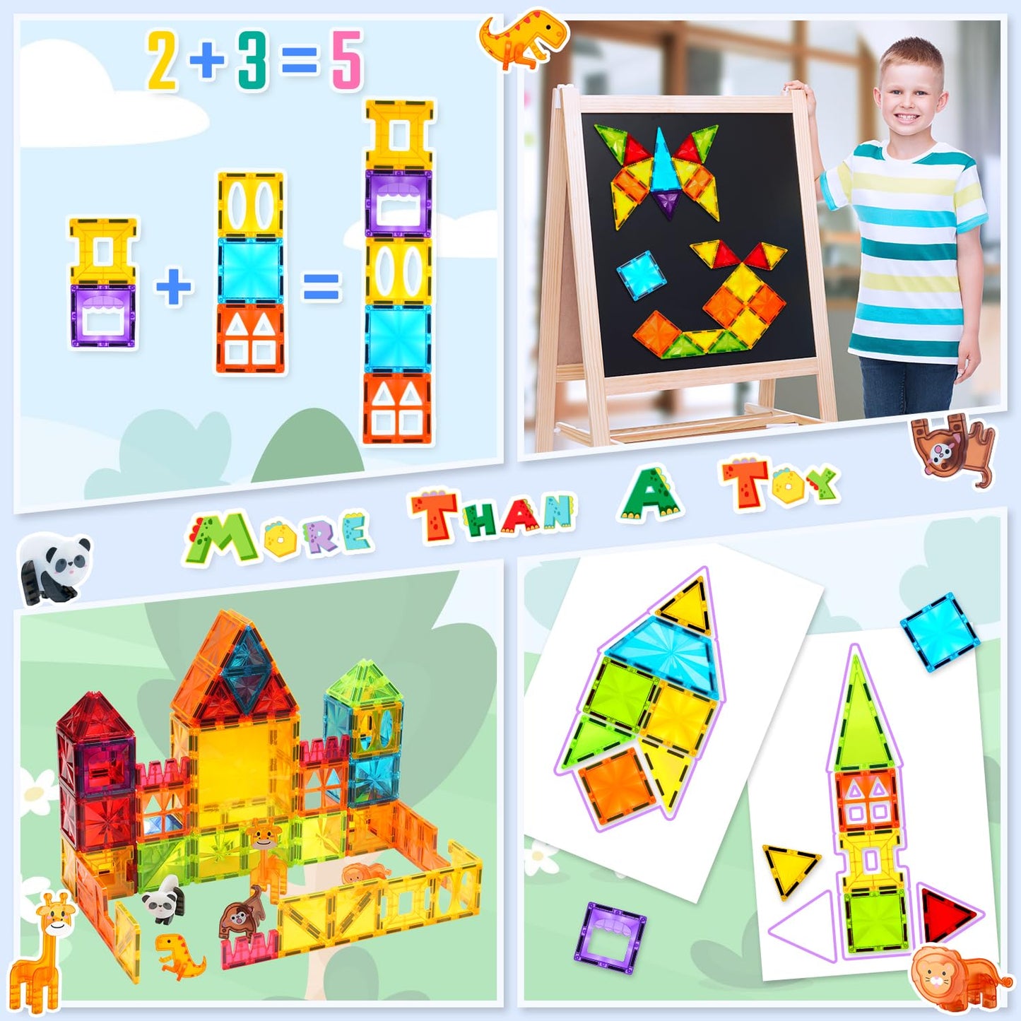 Theefun Magnetic Building Blocks 110 Pieces, Magnetic Blocks Magnetic Toys Magnet Toy for Kids Magnets Building Blocks Children's Toys Gift for 3 4 5 6 7 8 Years Old Boys and Girls