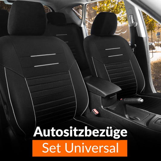 Upgrade4cars car seat covers set universal | Car seat protectors front seats & rear bench | Car seat cover black white | Car interior accessories decor | Gifts for women and men