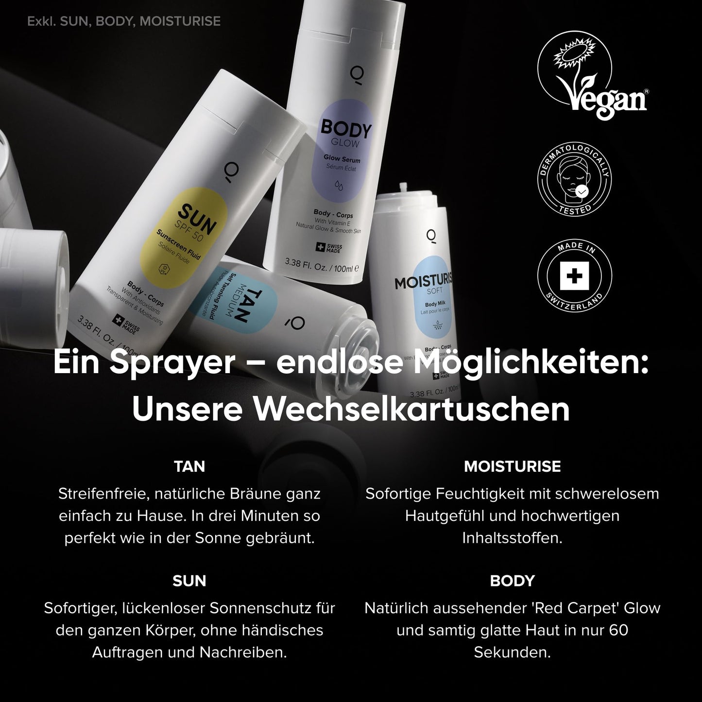 IONIQ TAN Medium Self-Tanner | Natural-looking tan in 3 minutes for up to 14 days | Cartridge for IONIQ ONE Sprayer | Streak-free & long-lasting | Vegan & free from additives