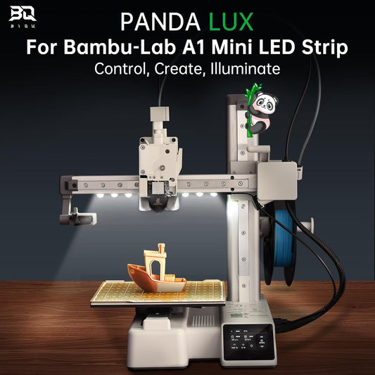 BIQU Panda Lux, LED light bar compatible with Bambu-Lab A1 Mini 3D printer, LED light strip upgrade kit, easy installation, high brightness, control via standard screen.