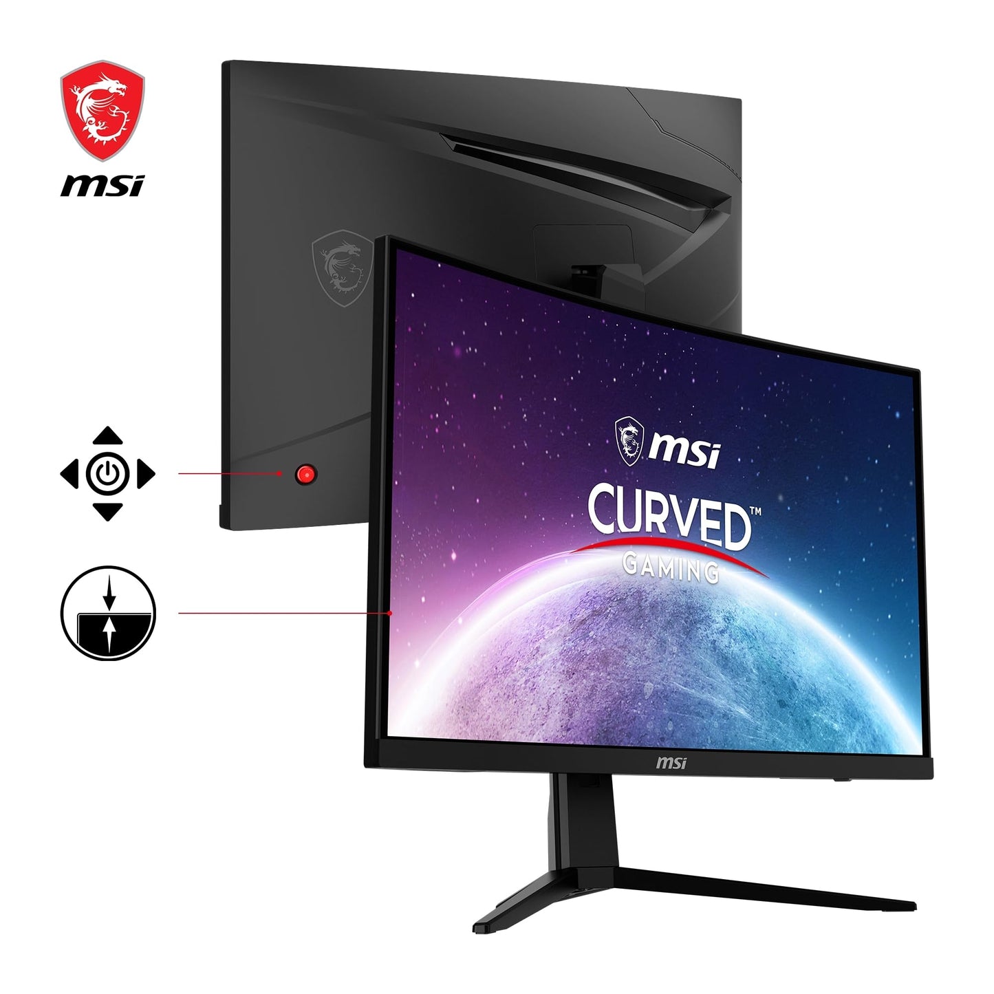 MSI G2422C 23.6-inch FHD Curved Gaming Monitor - 1500R 1920 x 1080 VA Panel, 180Hz / 1ms, Adaptive Sync - DP 1.2a, HDMI 2.0b CEC