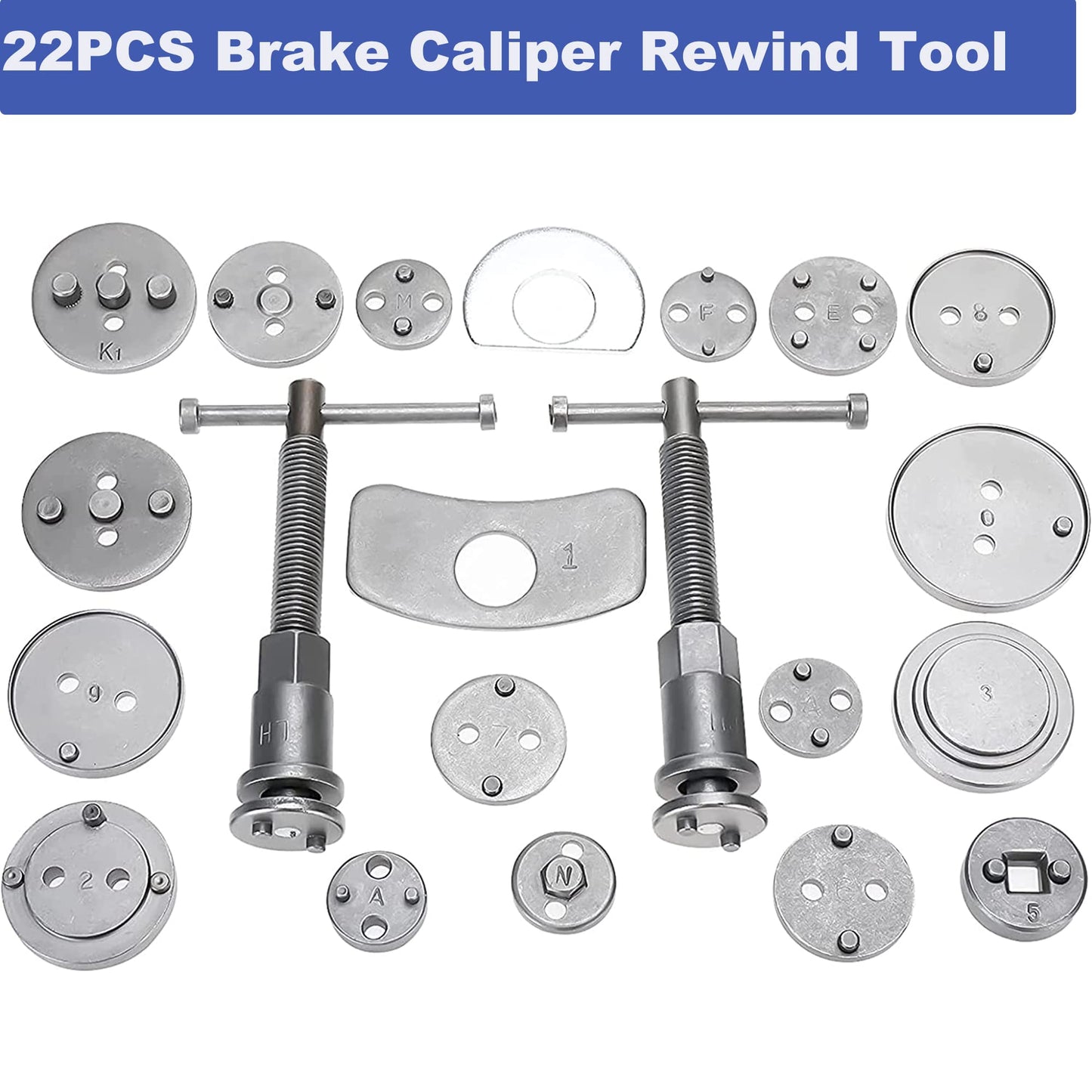 BOOMSTART 22pcs Universal Brake Caliper Piston Reset Tool Set Brake Piston Reset Tool Brake Caliper Piston Automotive Brake Piston Tool