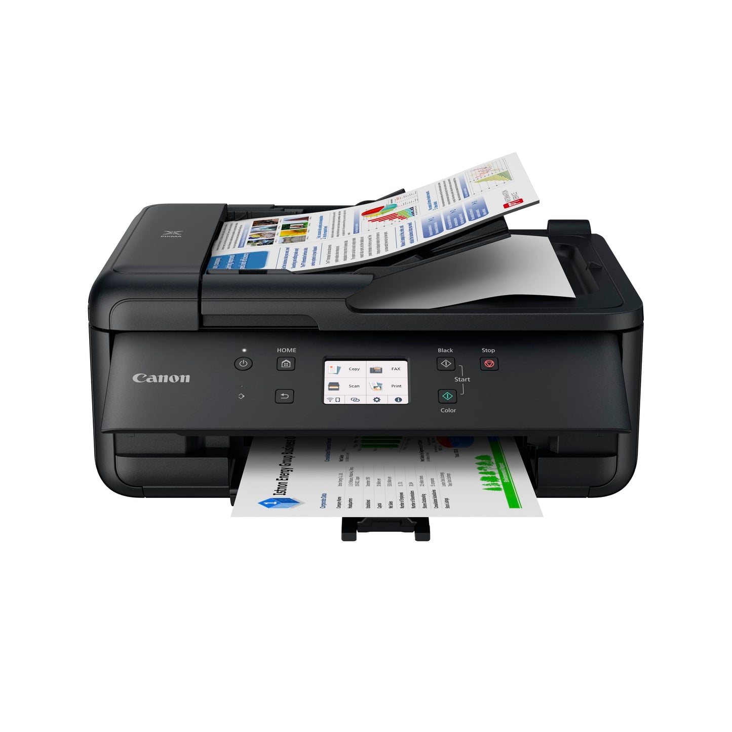 Canon PIXMA TR7650 All-in-One Printer A4 - Color inkjet printer black 4 in 1 (scanner, copier, wireless printer, fax, cloud link, ADF, WLAN, LCD, 4800 x 1200 DPI, AirPrint & Mopria)