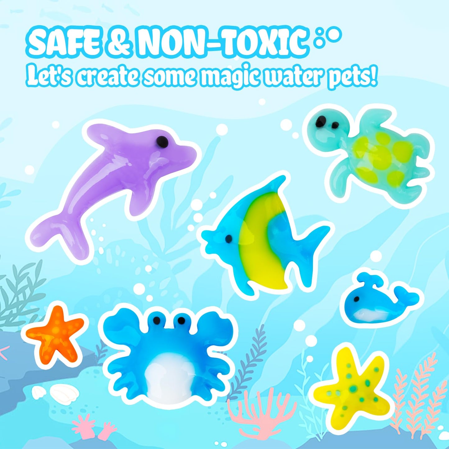 Eleanore's Diary Water Elf Kit, Magical Water Gel Toy, Creative magical elf water toy with 12 magic gel and 12 molds, Water painting sets for children 5 6 7 8 9 years old