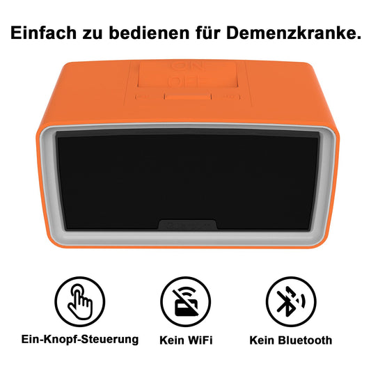 (New) iGuerburn 32GB Mp3 Player for Seniors, Easy Music Player for Elderly with Dementia, Easy-to-Use Music Box Dementia Alzheimer Products Gifts - Orange