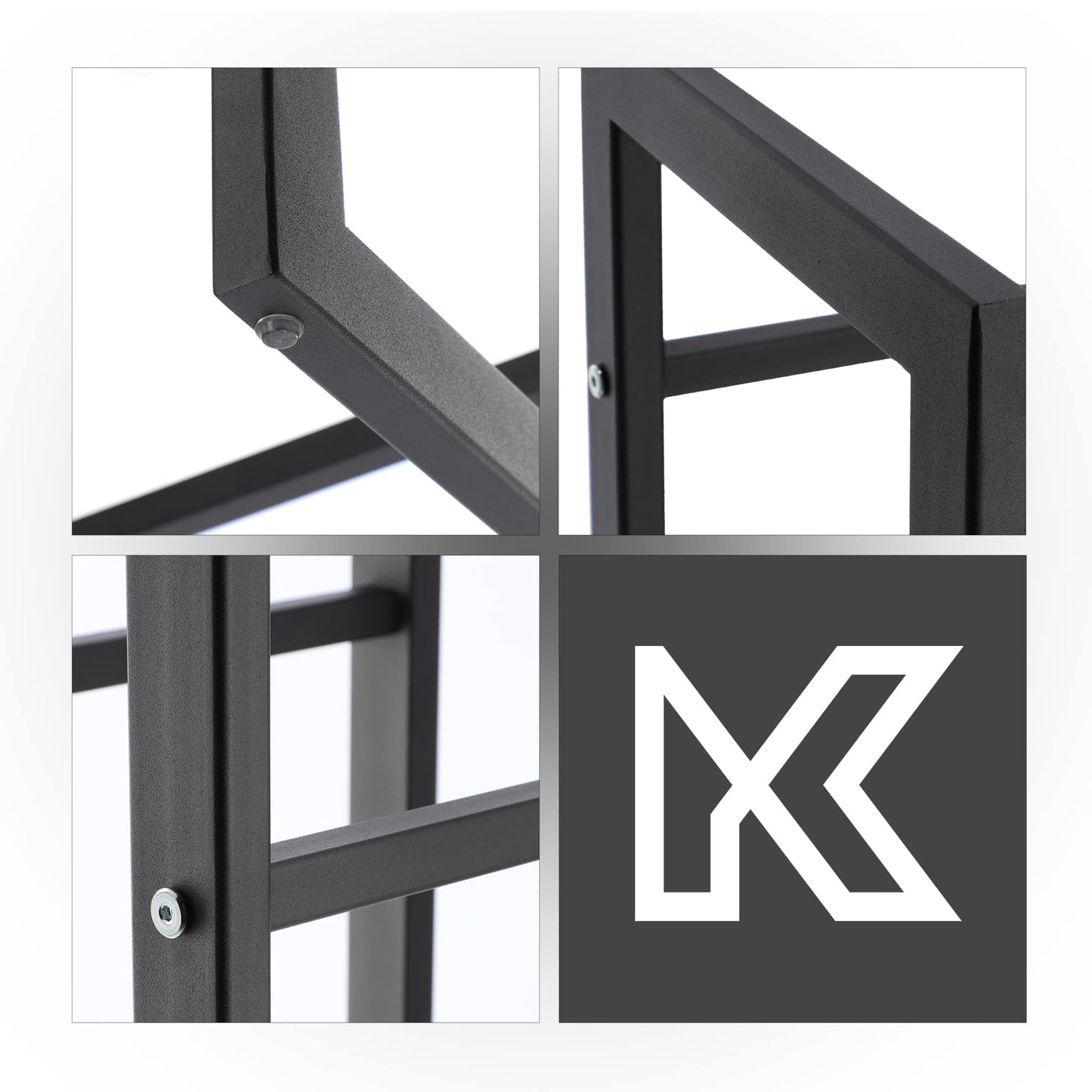 KADAX Fireplace Log Rack, Firewood Holder made of sturdy steel, black powder-coated log holder in various designs (29 x 40 x 90 cm)