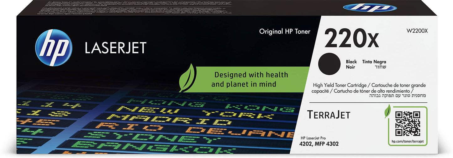 HP 220X Black Original LaserJet Toner Cartridge.