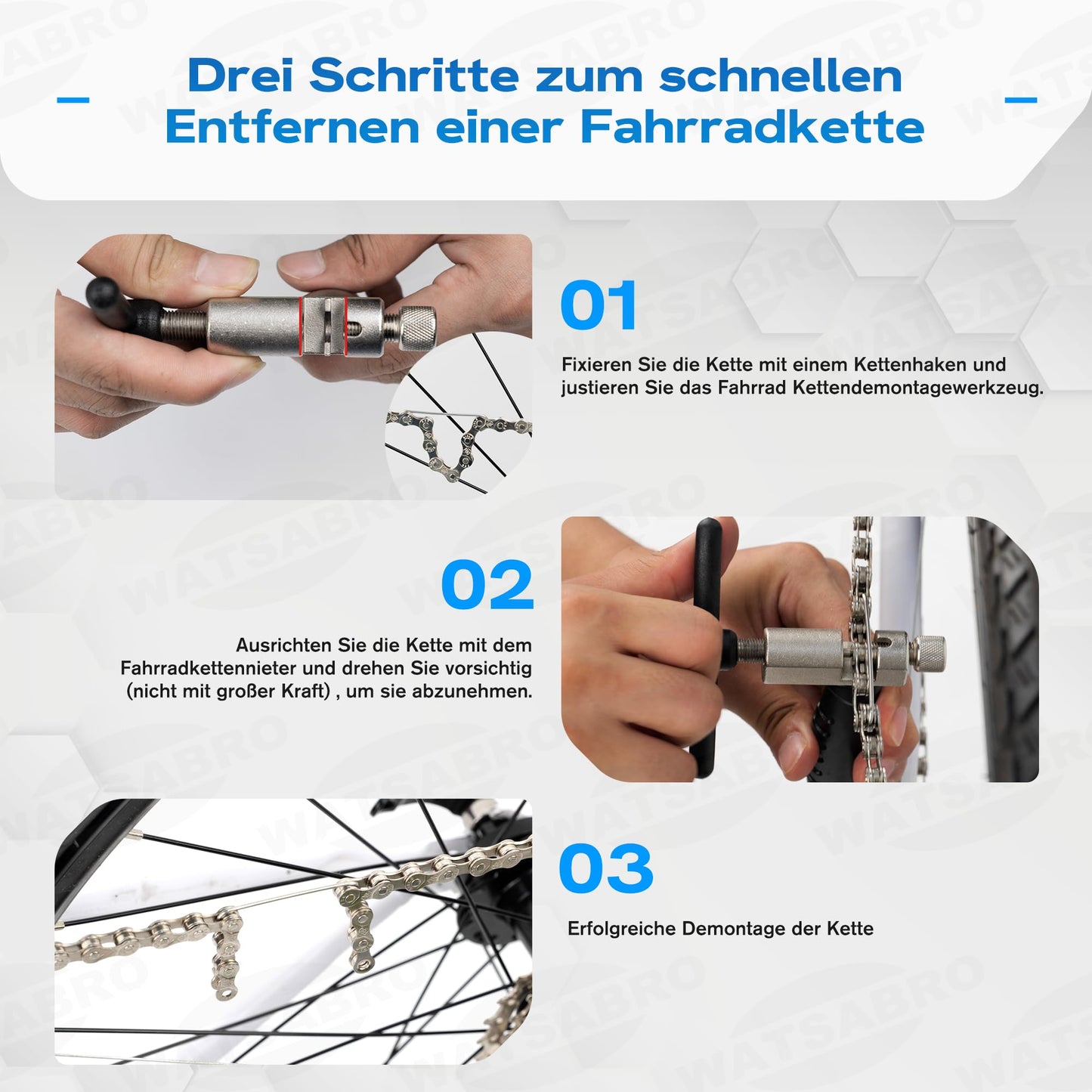 WATSABRO Chain Breaker Bike Pro, Bike Chain Rivet and Chain Link Pliers, Bike Chain Tool, Chain Tool Bike Set, Bike Chain Repair Set 3.0 for 6-12 speed bike chain tool.
