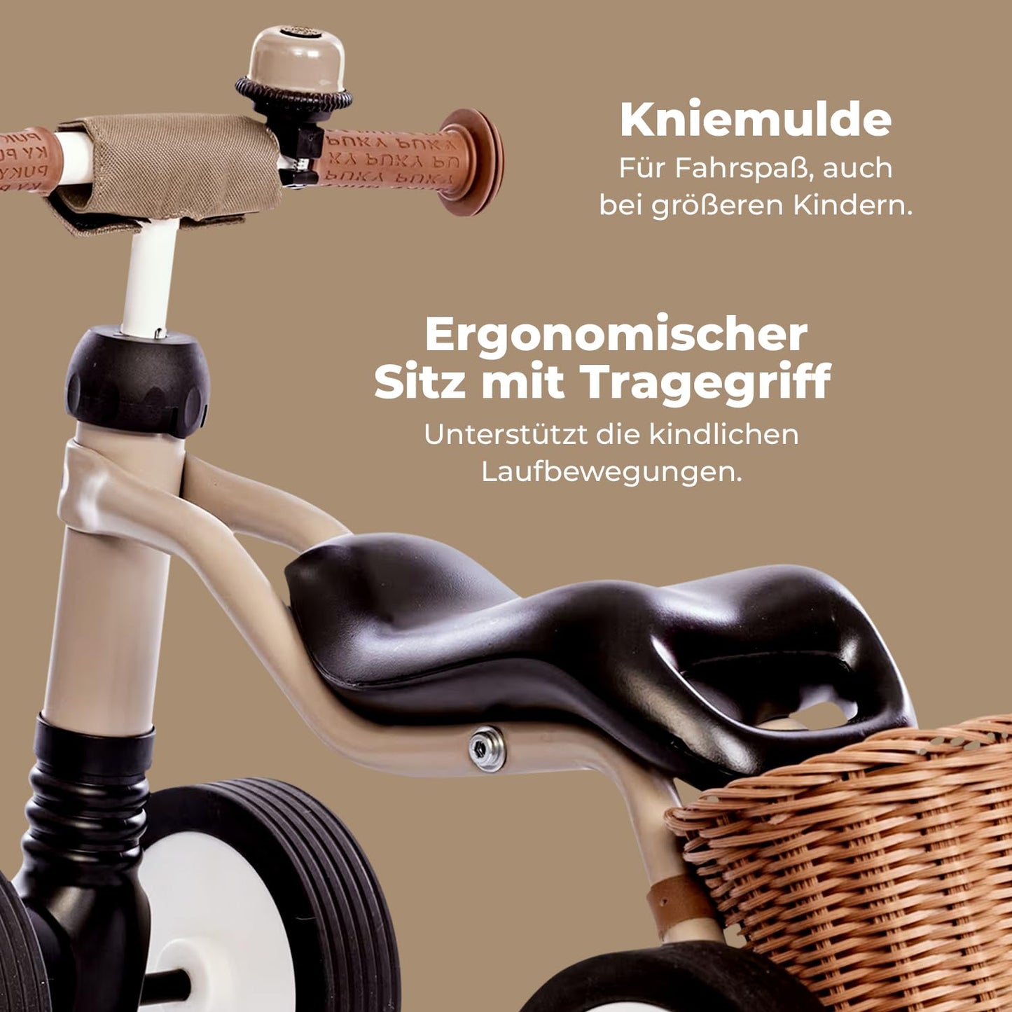 PUKY WUTSCH Bundle | Safe balance bike | For toddlers from 1.5 years | Sliding vehicle | Pendulum axle | With safety handlebars (Dusty Sand)