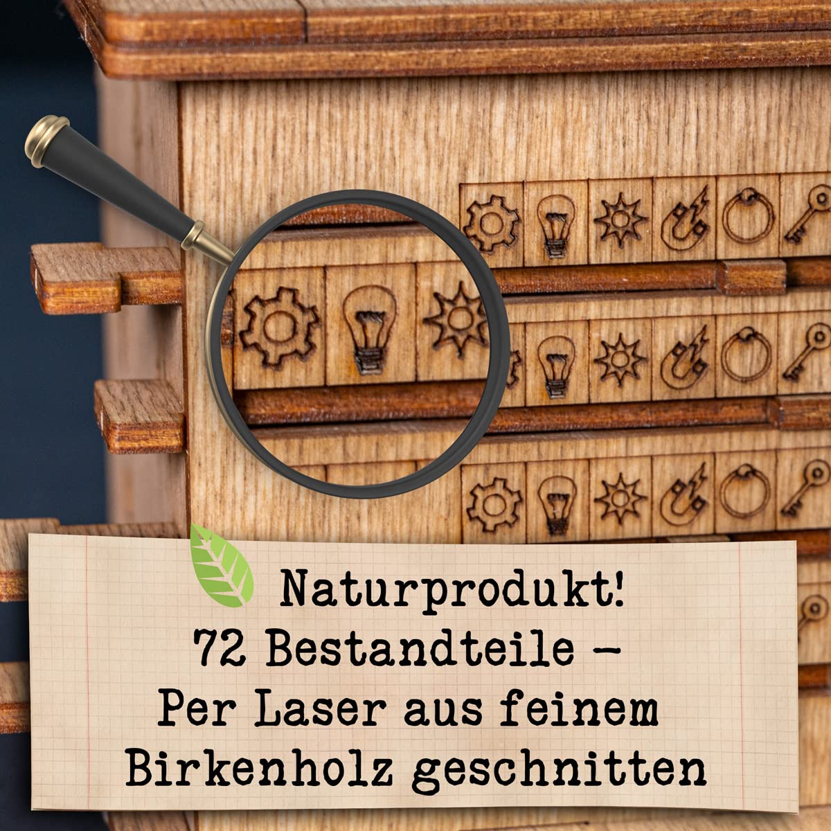 iDventure Cluebox - Schrödinger's Cat - Escape Room Game - 3D Wooden Puzzle - Money Gift Puzzle Box - IQ Puzzle - Mystery Box and Birthday Gift - Gadget for Men - Mechanical Brain Teasers