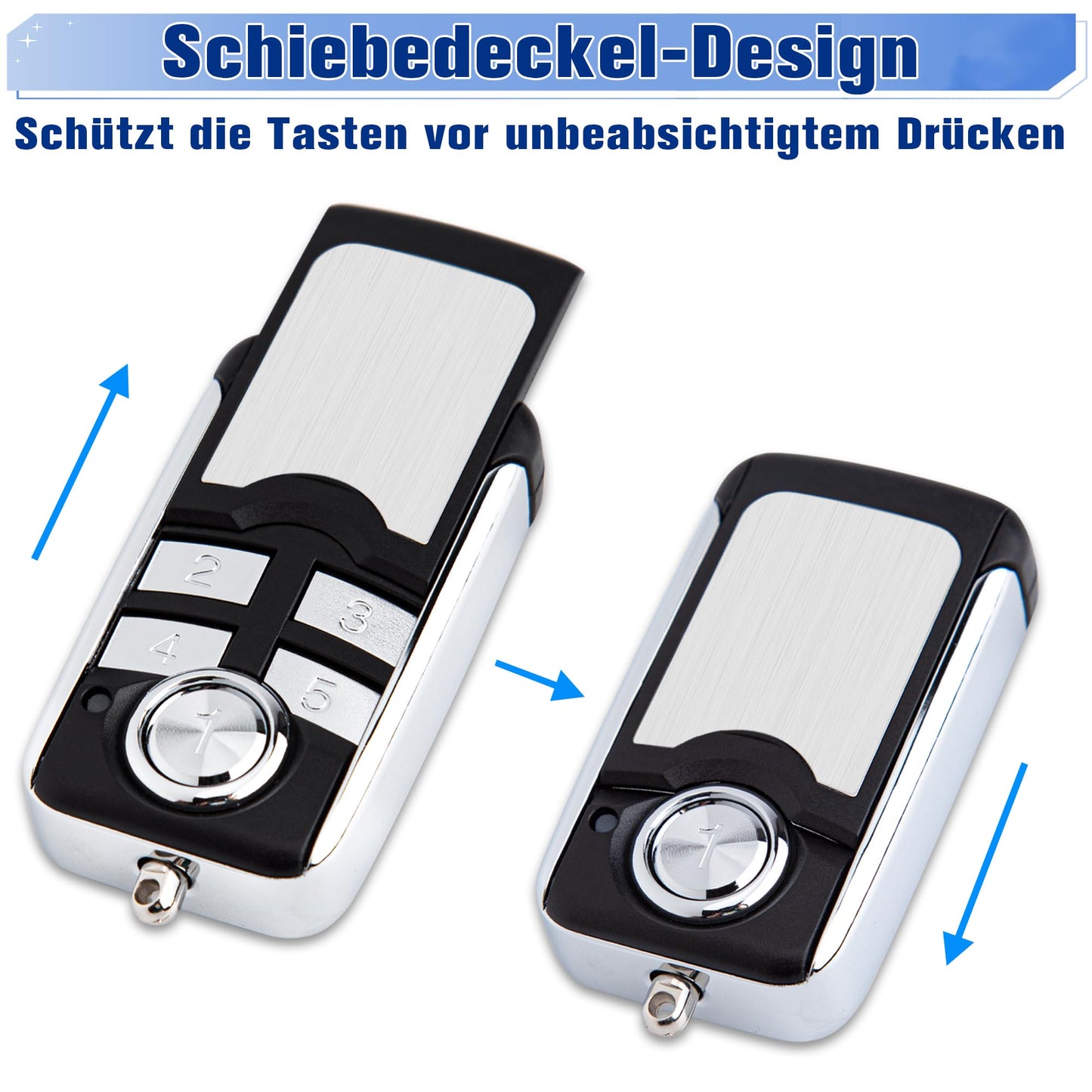 2 pieces garage door opener remote control compatible with Hörmann transmitters HSM4 HSE2 HS1 HS4 HSZ1 HSZ2 868 BS for Hörmann BiSecur SupraMatic ProMatic RollMatic RotaMatic garage door openers.