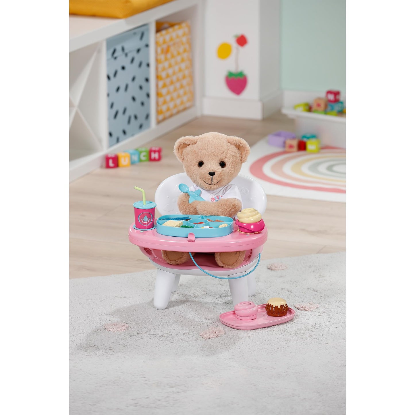 BABY born feeding table with light & sound function - Over 10 different meals & drinks - Suitable for all 43 cm dolls.