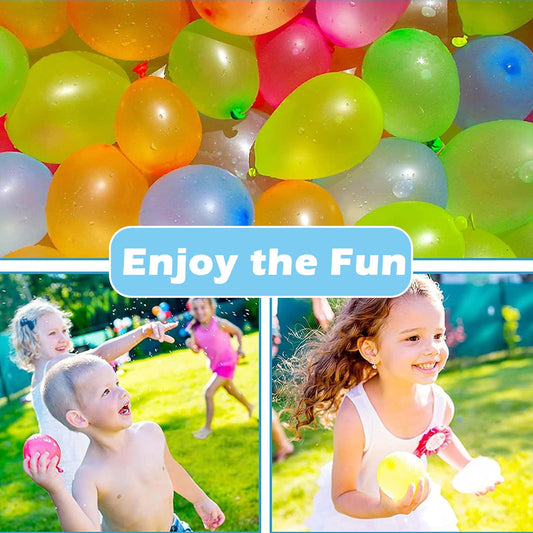 Funnity 851pc Self-Sealing Water Balloons, Quick Fill Water Bombs, Assorted Color Water Balls, No-Tie Self-Sealing for Summer Party.